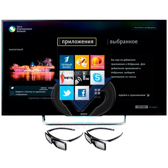 Smart TV LCD LED 55" FULL HD 3D (active) 2 Paires de Lunettes KDL55W828B