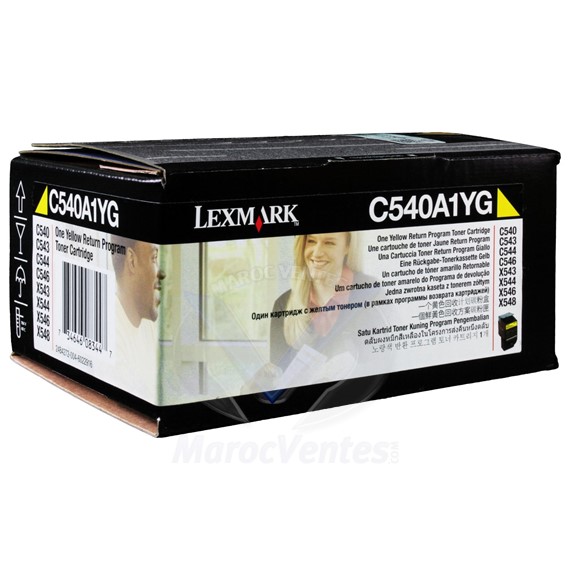 LEXMARK C54x, X54x cartouche toner jaune Return Prgrm 1K C540A1YG