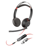 HPPoly Blackwire 5220 Stereo USB-C Headset +3.5mm Plug +USB-C/A Adapter
