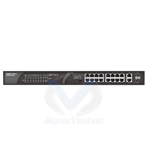 Switch de Bureau 16 Ports RJ45 10/100Mbps + 2 Gigabit RJ45/SFP RG-ES118S-LP
