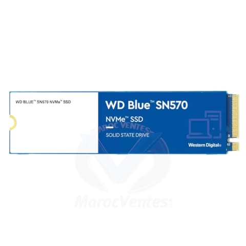 Disque Interne SSD Blue SN570 250 Go M.2 NVMe R/W 3300MB/s 1200MB/s WDS250G3B0C