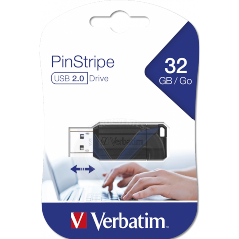 Micro-clé USB PinStripe de 32 Go noire 49064