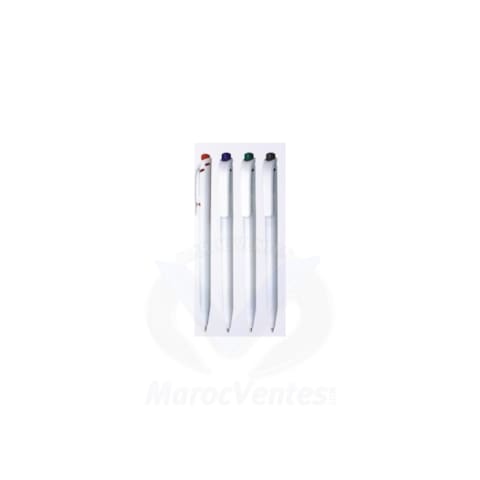 Stylo à bille DIGNO VITO WHITE bleu en distributeur de 35 unités VITO