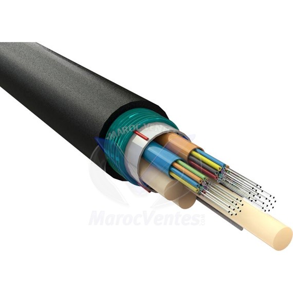 CABLE FIBRE OPTIQUE 48 BRINS MONOMODE ARME 9/125 LINK-TECH LIN-FIB/48B