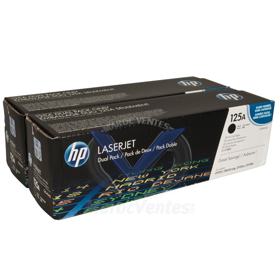 Lot De 2 Cartouches De Toner Noir LaserJet Original 125A CB540AD