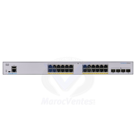 Switch Manageable Niveau 2+ 24 Ports PoE+ 10/100/1000 Mbps + 4 logements SFP+ 10 Gbps CBS250-24FP-4X