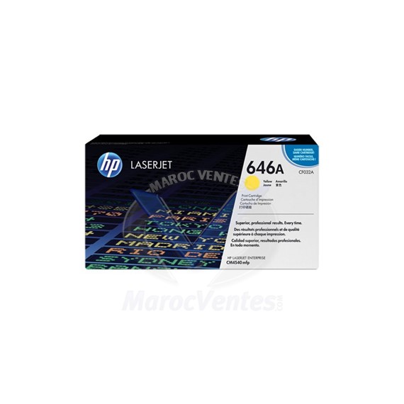 Cartouche de toner 646A LaserJet jaune Jusqu