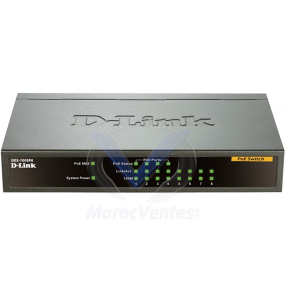 SWITCH POE 8-Port 10/100Mbps DES-1008PA