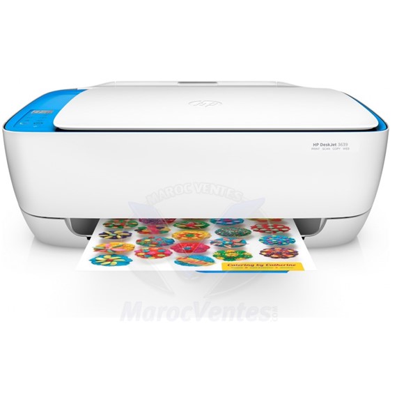 Imprimante Jet d’encre DeskJet 3639 Couleur MFP 3en1 A4 Wifi F5S43C