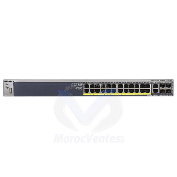 Switch Manageable Niveau 3 PoE 24 Ports Gigabit 2 Ports 1000 base-T et 4 Slots SFP GSM7226LP