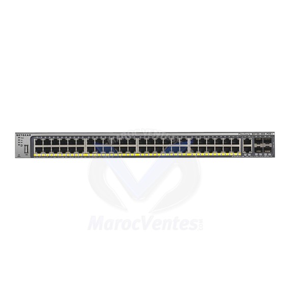 Switch Prosafe Manageable 50 Ports Gigabit 48 PoE+ 380W / 1440W 4 x SFP Niveau 2+ Rackable GSM7248P