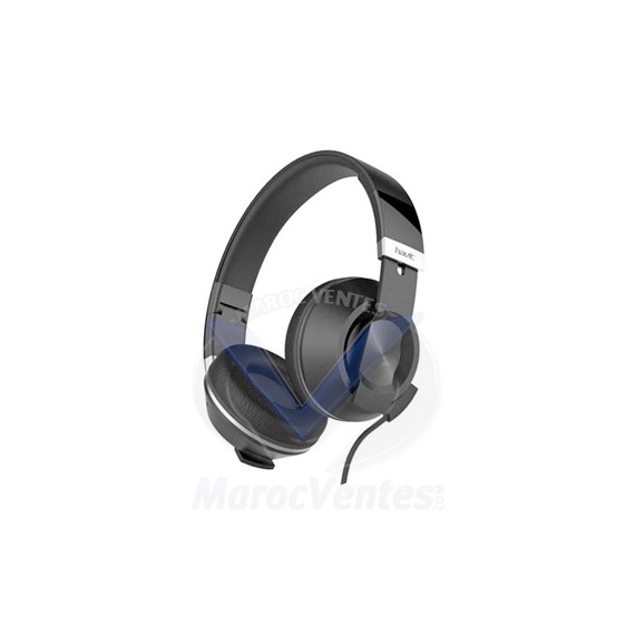 Casque avec micro filaire 3,5 mm noir HV-H2171D