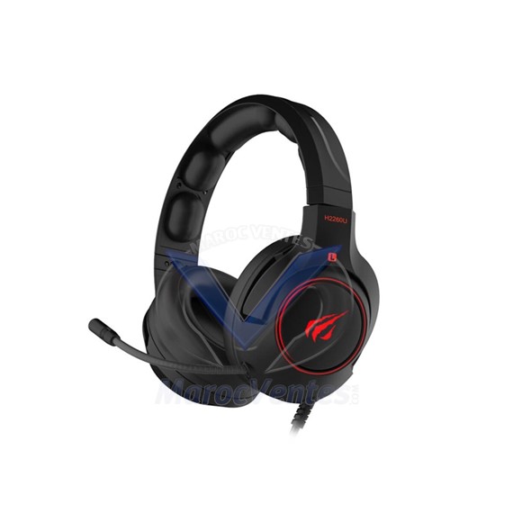Casque microphone Gaming 7.1 canaux taille réelle avec fil USB HV-H2260U