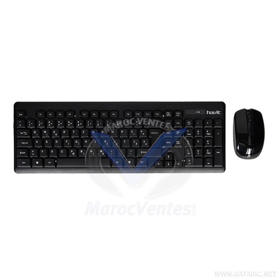 Pack Clavier-Souris sans fil Multimedia 2.4Ghz 800-1200-1600 dpi HV-KB553GCM