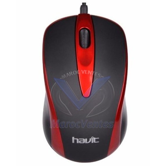 Souris Filair USB Noir et Rouge HV-MS753