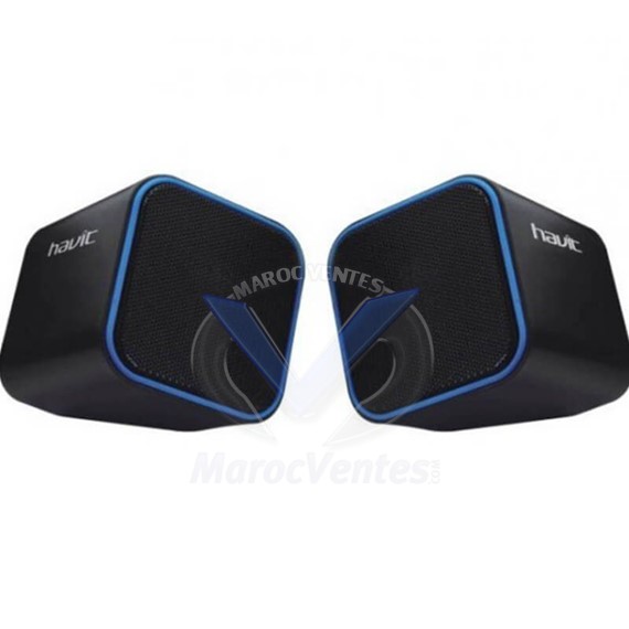 Haut-parleurs de PC multimédia USB Noir / Bleu HV-SK473
