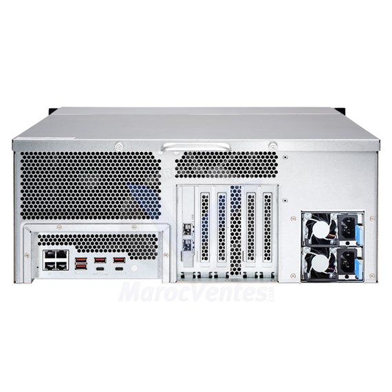 Serveur NAS professionnel 24 baies (sans disque dur) avec 16 Go de RAM processeur Intel Xeon E-2136 6-Core 3.3 GHz et alimentation redondante TS-2483XU-RP-E2136