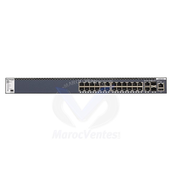 Switch Manageable et Stackable 24 x Gigabit avec 2 x 10 Gigabit cuivre et 2 x SFP+ Niveau 3 GSM4328S