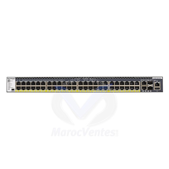 Switch 48 ports entièrement géré M4300-52G-PoE + PoE + 48x1G 2x10GBASE-T 2xSFP + empilable alimentation 550w protection à vie ProSAFE GSM4352PA