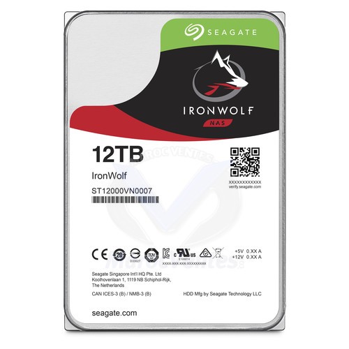 Disque dur 12 To IronWolf 7200 tr / min SATA III 3.5" NAS interne HDD ST12000VN0007
