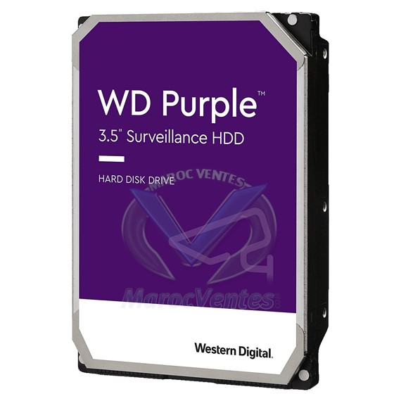 Disque Dur Interne Purple 2TB 3.5" SATA 5400rpm 256Mo Cache WD22PURZ