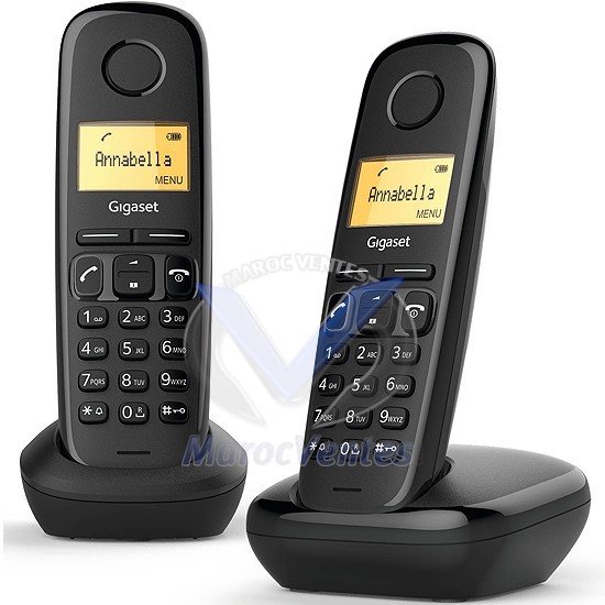Téléphone sans Fil ECO DEC Duo Noir Avec Repondeur A170 DUO a