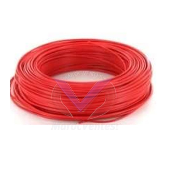 CABLE INCENDIE ROUGE SYT1 2x0.8mm PAWG20 ROUGE C2  BOBINE  DE 100MT ET 500MT C2