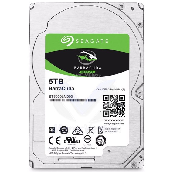 Disque dur interne Barracuda 5tb 6,4 cm 2,5 " 15 mm cache 128 Mo SATA 6 Gb / s Noir ST5000LM000