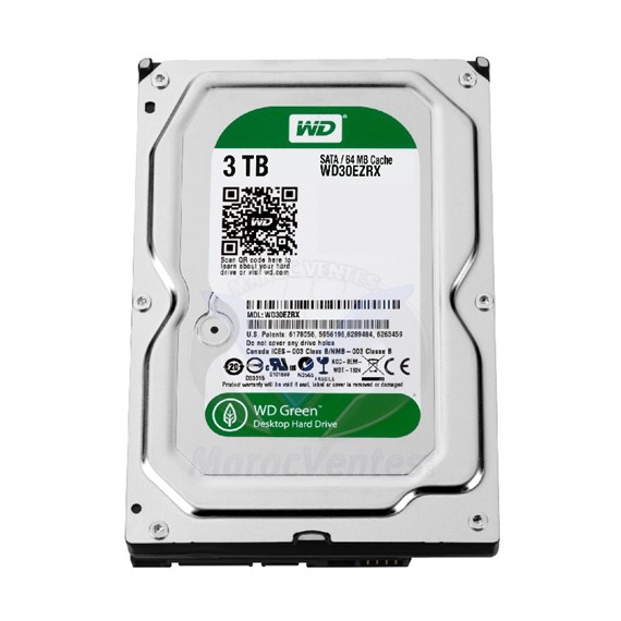 WESTERN DIGITAL Disque dur interne 3.5” 3To,Sata (WD30EZRZ) HDDWD008