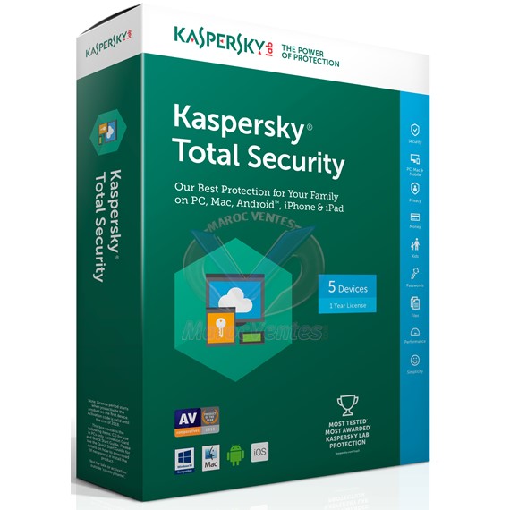 Logiciels Antivirus  Total Security 2018 5 Postes Multi-Devic KL1919FBEFS-8MAG