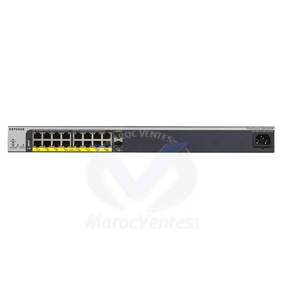Smart Switch Prosafe Web Manageable 16 ports Gigabit dont 16 ports PoE+ 2 x SFP Niveau 2  240W Kit Rack GS418TPP