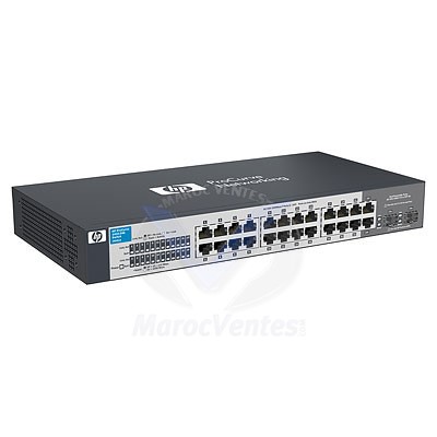Switch 22 ports 10/100/1000 Mbps + 2 ports Gigabit double connectique mini-GBIC et RJ-4 J9561A