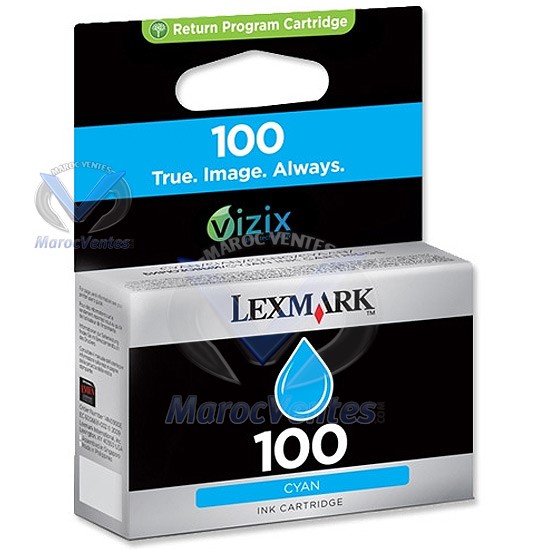 Cartouche Lexmark Cyan 100-Cartouche Lexmark Cyan 100