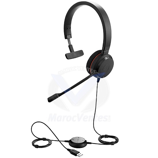 Casque EVOLVE 20 MS Mono Optimisé Lync pour softphone VoIP 4993-823-109