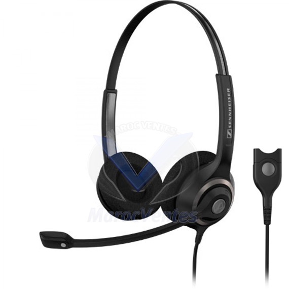 Micro-casque professionnel filaire binaural avec connecteur Easy Disconnect 504402