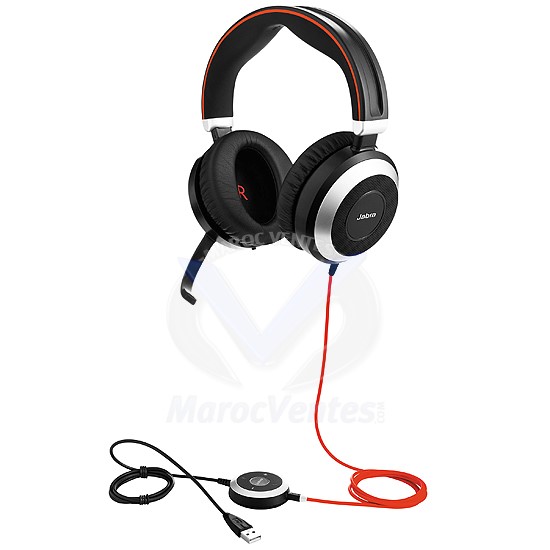 Casque Filaire EVOLVE 80 MS Stéreo Jack 3,5 mm Optimisé pour Microsoft Lync 7899-823-109