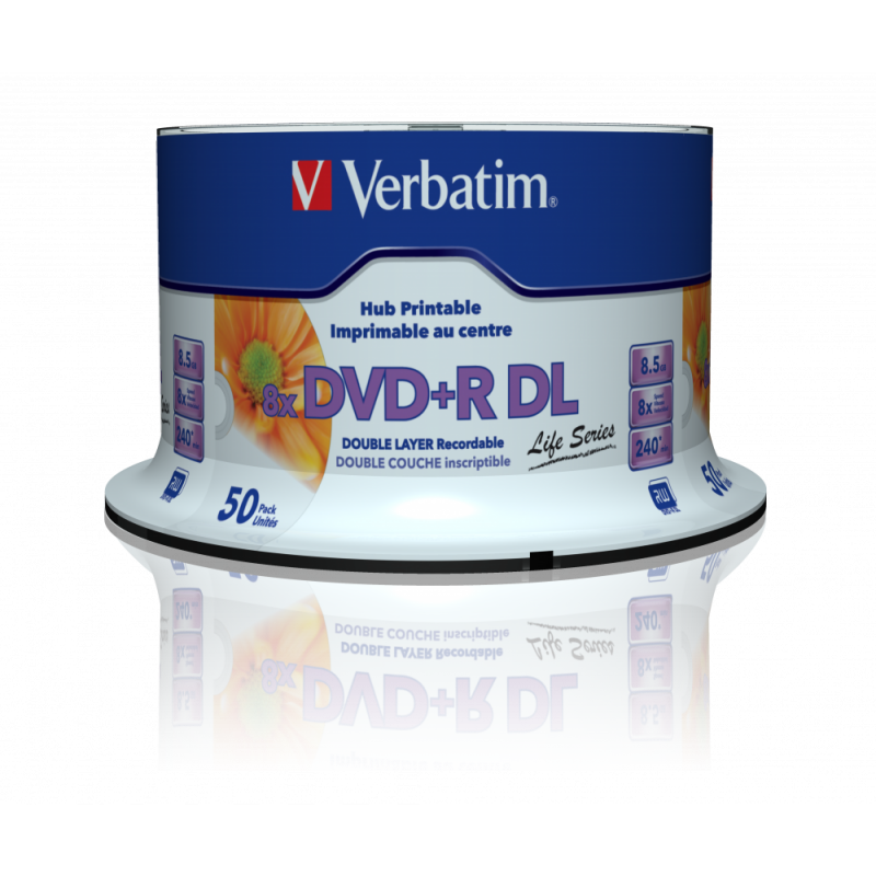 DVD+R  Double Layer Inkjet Printable 8x Life Seriesc  Pack de 50 unités 97693