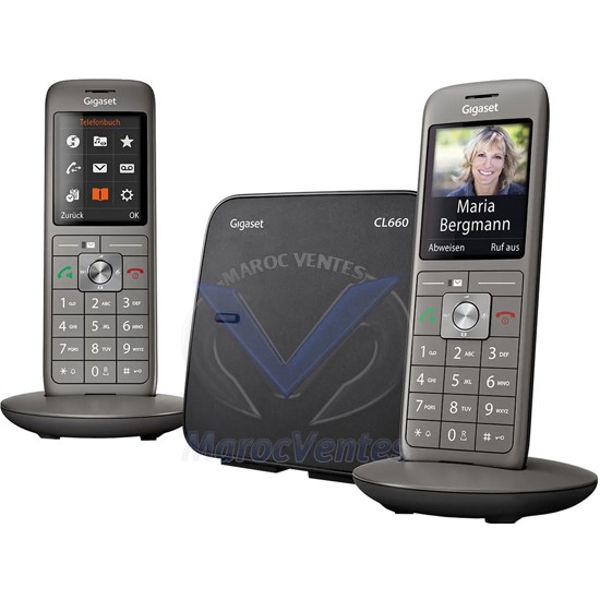 Téléphone Fixe sans Fil DECT CL660 Anthracite DUO Graphite Noir 4250366853147