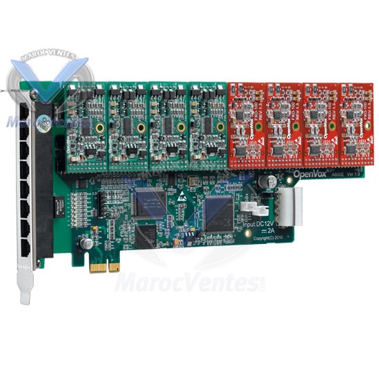 carte analogique PCI-E  8 ports FXO/FXS A800