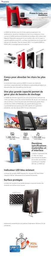Acheter Disque Dur Externe ADATA DashDrive Durable HD650 2To (AHD650-2TU31-CBK) Maroc