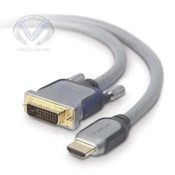 DVI TO HDMI SL CABLE PURAVSilver - 2,4-DVI TO HDMI SL CABLE PURAVSilver - 2,4