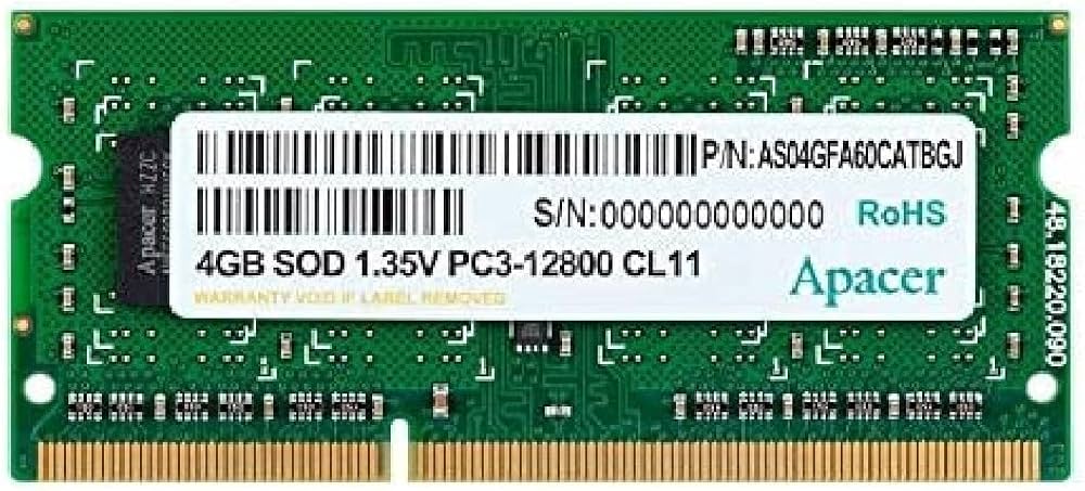 4 GB DDR3L-1600 MHZ SODIMM - CL11-1.35V (1GBX4) AP-DV.04G2K.KAM