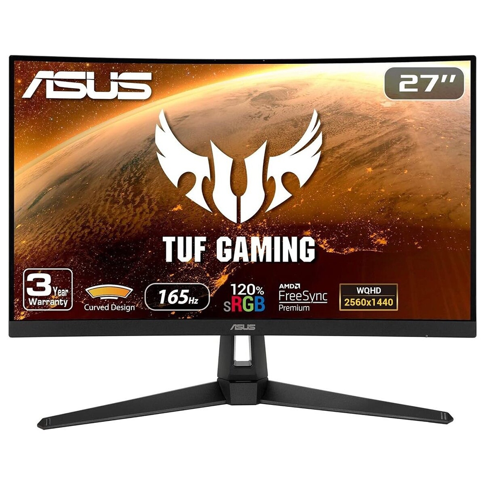 ASUS 27" VG27VQ3B GAMING MONITOR | FHD 1920 X 1080 LED VA, 1500R, 16:9, 180HZ, 250 cd/m²,  3000:1, 1ms (GTG), DisplayPort 1.2, 2x HDMI 2.0, Sortie Casque, garantie 1 an. 90LM0A90-B01170