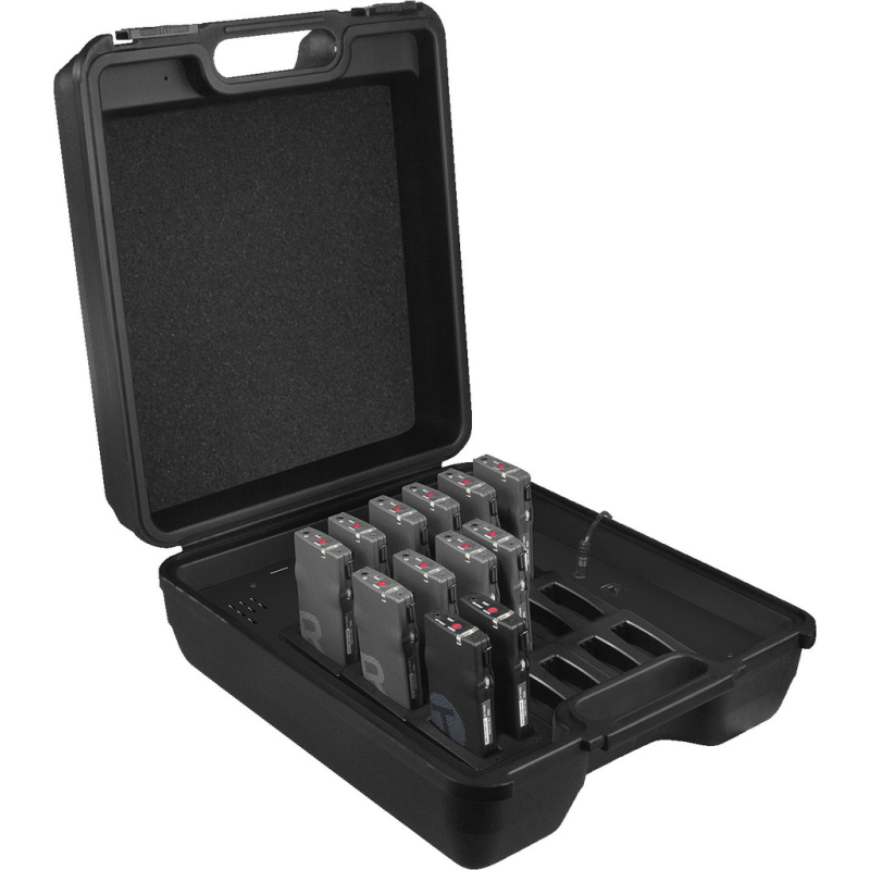 Mallette de transport avec fonction de charge intégrée pour système Guide jusqu'à 18 appareils JTS TG-10CH18