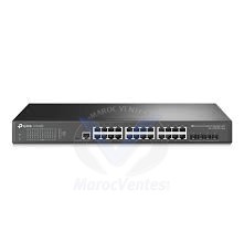 Tplink JetStream™ 24-Port Gigabit L2+ Managed Switch with 4 SFP SlotsPORT: 24× Gigabit RJ45 Ports, 4× Gigabit SFP Slots, RJ45/Micro-USB Console PortSPEC: 1U 19-inch Rack-mountable Steel CaseFEATURE: Integration with Omada SDN Controller, Static Rout TL-SG