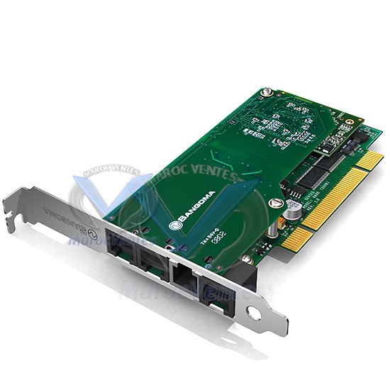 Carte de Voix Hybride  PCI  1Port T1/E1/J1 + 4 FXO + 1 FXS avec Hardware Echo Canceller B601