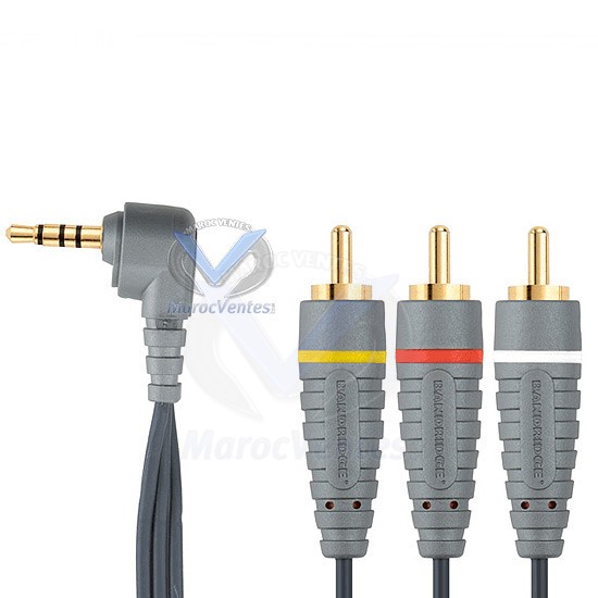 BE BLUE 3.5MM AUDIOVIDEO CABLE 3.5MM AV - 3X RCA M-BE BLUE 3.5MM AUDIOVIDEO CABLE 3.5MM AV - 3X RCA M