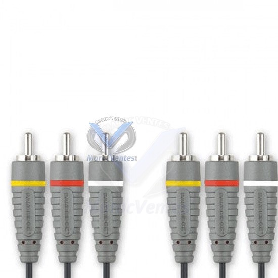 BE BLUE STEREO A/V CABLE 3X RCA M - 3X RCA M A/V-BE BLUE STEREO A/V CABLE 3X RCA M - 3X RCA M A/V