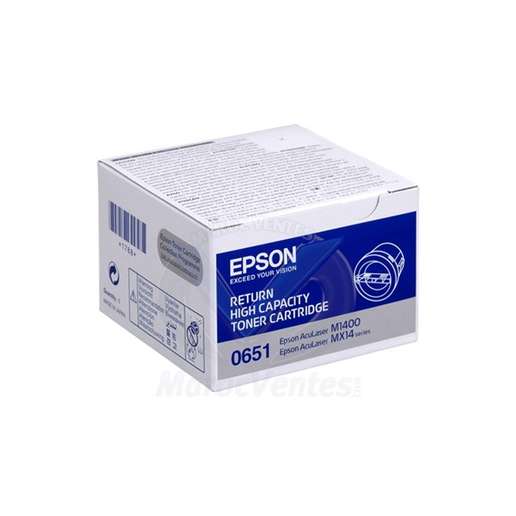 Toner Laser programme de retour noire 2200 pages C13S050651