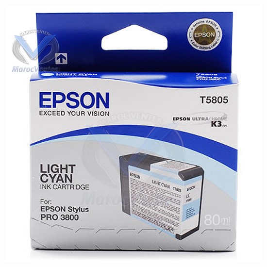 EPSON CARTOUCHE ENCRE CYAN CLAIR POUR SP 3800 80ML-EPSON CARTOUCHE ENCRE CYAN CLAIR POUR SP 3800 80ML